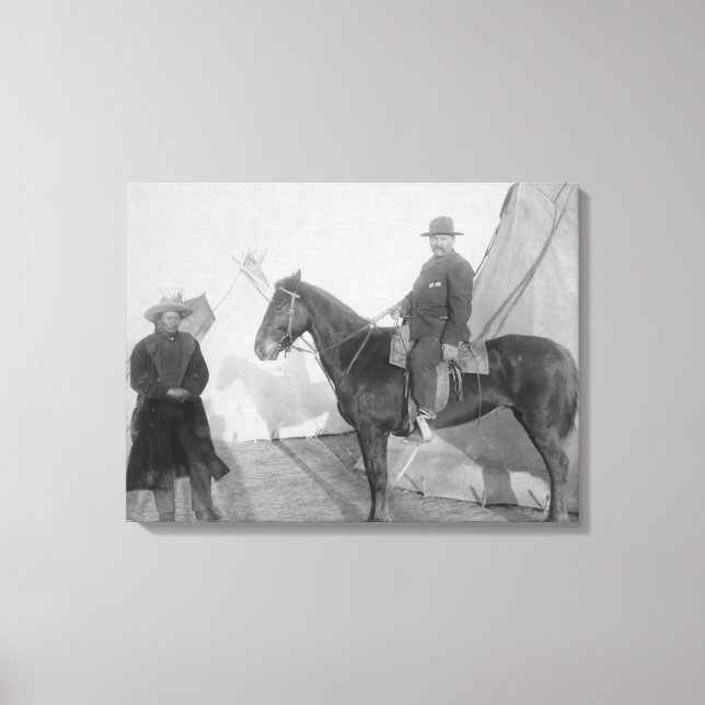 Oglala Chef "Rocky Bear" mit White Leinwanddruck (Vorderseite)