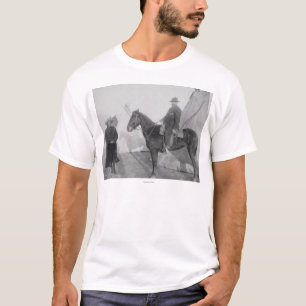 Oglala Haupt"felsiger Bär" mit Weiß T-Shirt