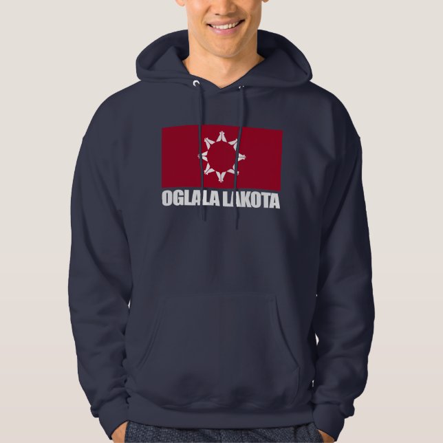 Oglala Lakota Flag Apparel Hoodie (Vorderseite)