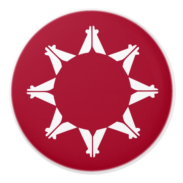 Oglala Lakota Sioux Flag Keramikknauf (Vorderseite)