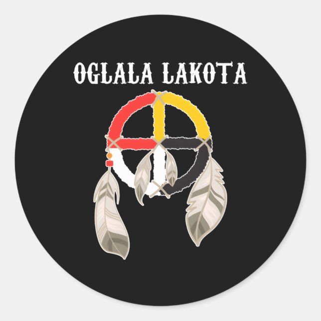 Oglala Lakota Sioux South Dakota Medizin Rad La Runder Aufkleber (Vorderseite)