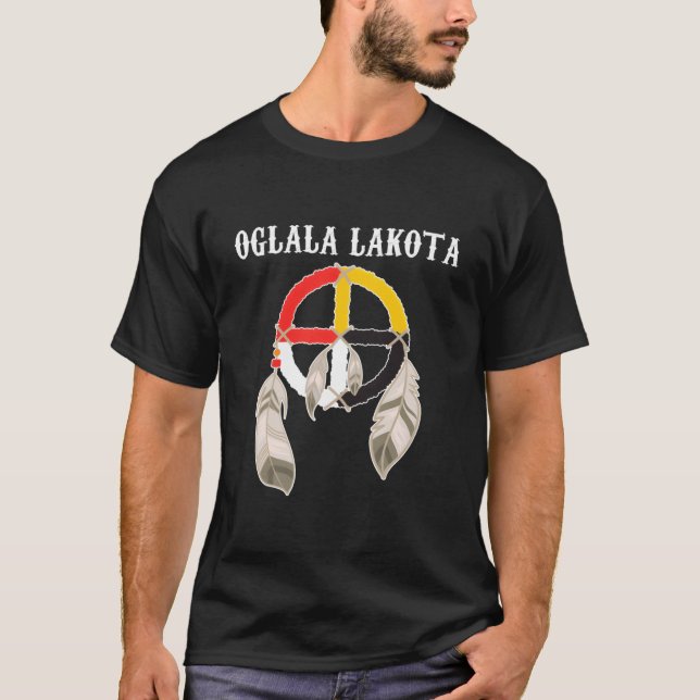 Oglala Lakota Sioux South Dakota Medizin Rad La T-Shirt (Vorderseite)