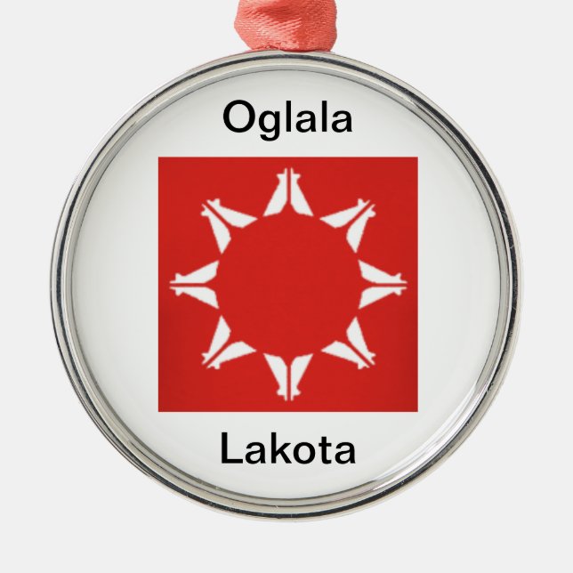 Oglala Lakota Verzierung Ornament Aus Metall (Vorne)