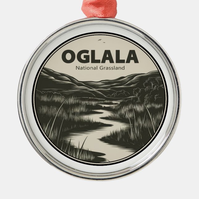 Oglala National Grassland Nebraska Stream Ornament Aus Metall (Vorne)