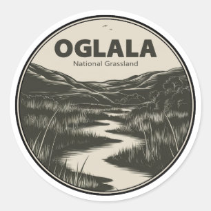 Oglala National Grassland Nebraska Stream Runder Aufkleber