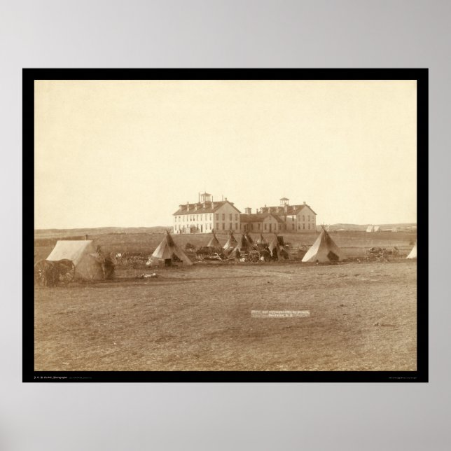 Oglala School & Indian Camp Pine Ridge SD 1891 Poster (Vorne)