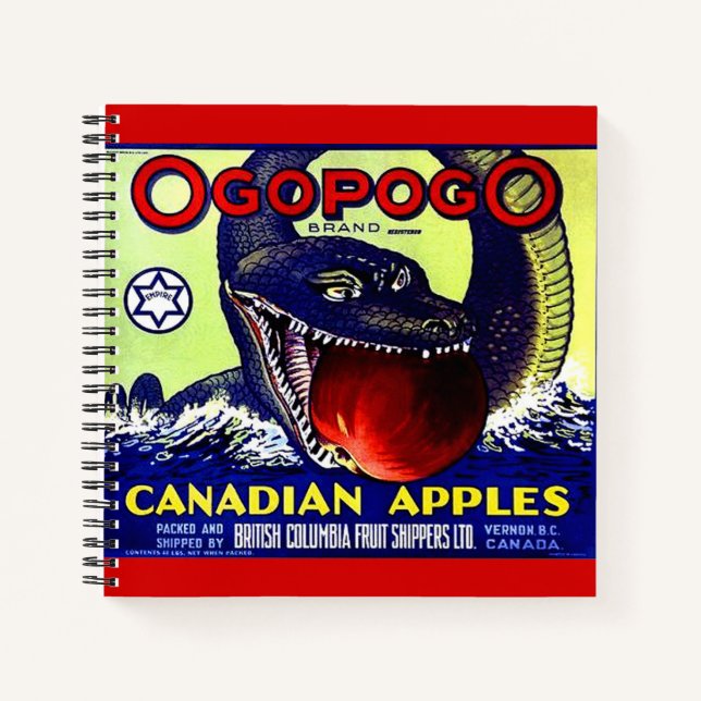 Ogopogo Kanadischer Äpfel Obstkaffee Notizbuch (Vorderseite)