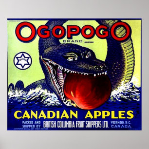 Ogopogo Kanadischer Äpfel Obstkaffee Poster