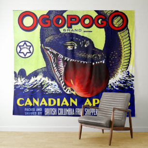 Ogopogo Kanadischer Äpfel Obstkaffee Wandteppich