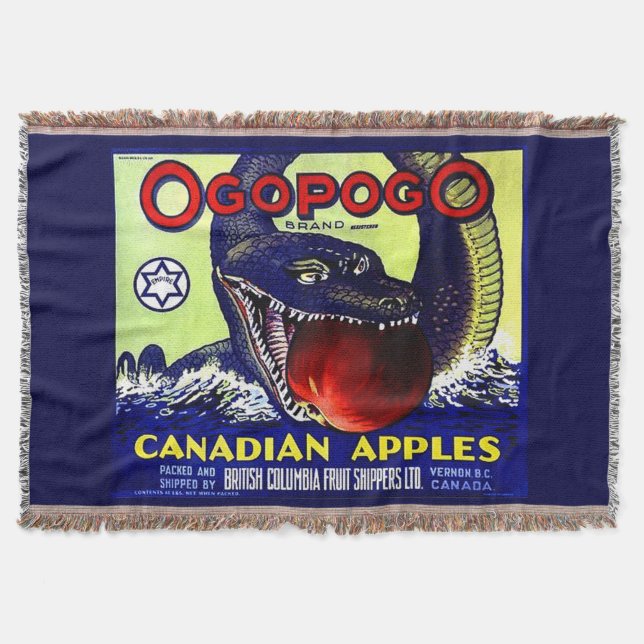 Ogopogo Kanadischer Äpfel Obstkarton Decke (Vorderseite)