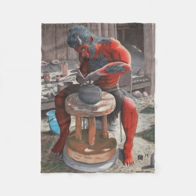 Ogre Making Japanese Potterie Fantasy Art Blanket Fleecedecke (Vorderseite)
