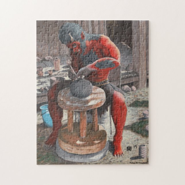 Ogre mit dem Pottery Wheel Medium Jigsaw Puzzle (Vertikal)