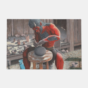 Ogre Oni macht japanische Keramik Fantasy Door Mat Fußmatte