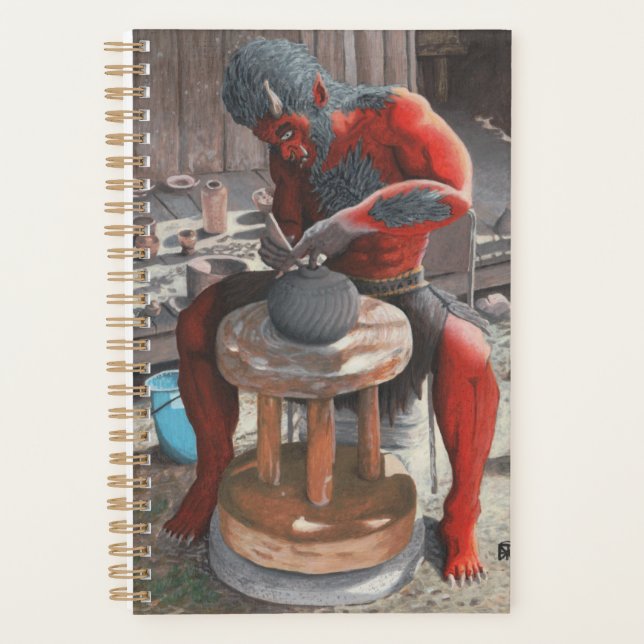 Ogre Working Japanese Pottery Fantasy Art Planner Planer (Vorderseite)
