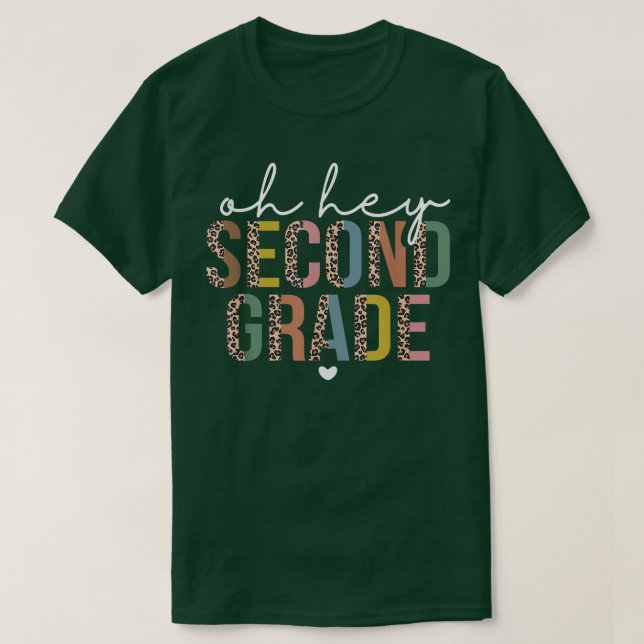 Oh, 2. Klasse zurück zur Schule Leopard für T-Shirt (Design vorne)