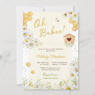 Oh Babee Bee Baby Girl Boy Wildblume Daisy Shower Einladung