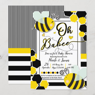 Oh BaBEE Bee Baby Shower Baby Baby-Baby-Dusche Wei Einladung