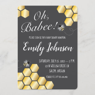 Oh Babee! Bee Themed Baby Dusche Einladung