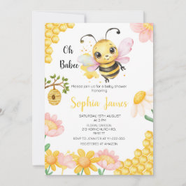 Oh Babee Honey bee Girl Baby Shower Einladung