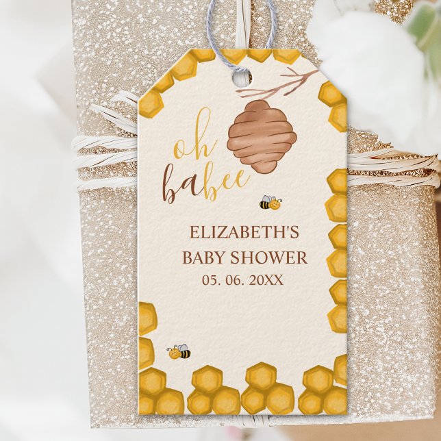 Oh Babee Honeycomb Bee - Baby Shower Gifts Geschenkanhänger (Von Creator hochgeladen)