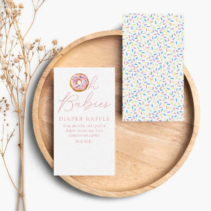 Oh Babies Donut Sprinkle Baby Shower Windel-Raffel Begleitkarte
