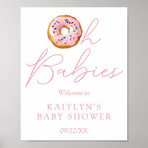 Oh Babies Donut Sprinkle Twin Baby Dusche Willkomm Poster