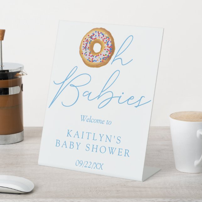 Oh Babies Donut Sprinkle Twin Baby Dusche Willkomm Sockelschild (In SItu)