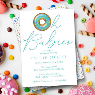 Oh Babies Donut Sprinkle Twin Boys Baby Dusche Einladung