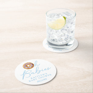 Oh Babies Donut Sprinkle Twin Boys Baby Dusche Runder Pappuntersetzer