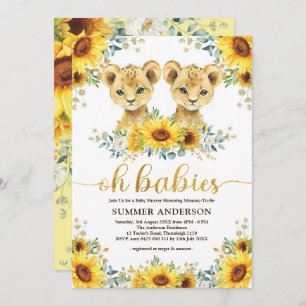Oh Babies Lion Twins Sonnenblumendusche Einladung