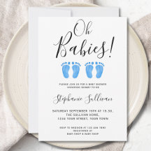 Oh Babies Twin Boys Babydusche Einladung