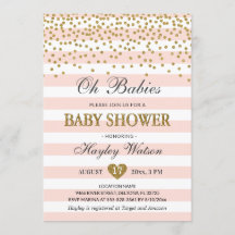 Oh Babies Twin Girls Blush Pink Gold Baby Dusche