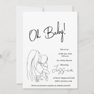 "Oh Baby!" 2024 Babydusche Einladung