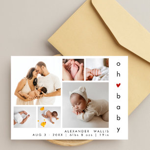 Oh Baby 6 Fotos Collage Danke Baby Shower Feiertagskarte