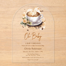Oh Baby A Baby Braut Brown Coffee Baby Dusche Acryleinladungen
