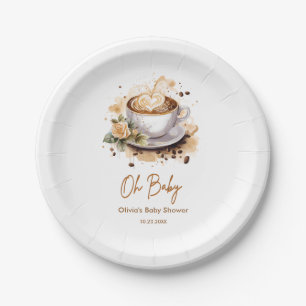 Oh Baby A Baby Braut Brown Coffee Baby Dusche Pappteller