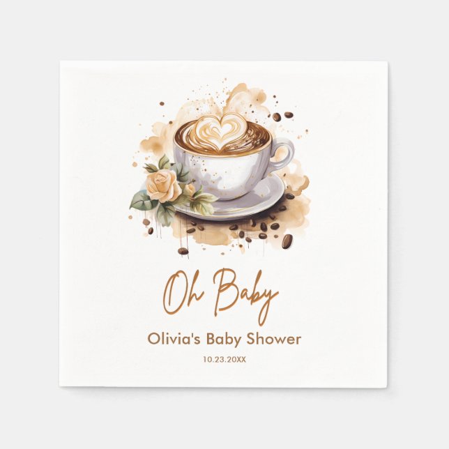 Oh Baby A Baby Braut Brown Coffee Baby Dusche Serviette (Vorderseite)
