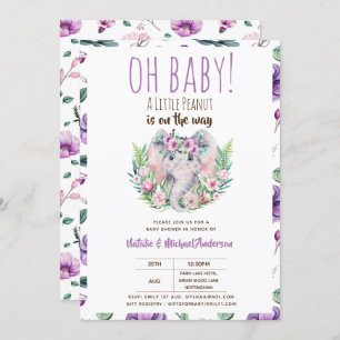Oh Baby A Little Peanut Boho Elephant Baby Dusche Einladung