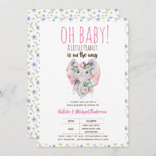Oh Baby A Little Peanut Boho Elephant Boho Blume Einladung