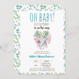 Oh Baby A Little Peanut Elephant Baby Shower Boho Einladung