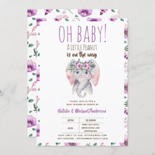 Oh Baby A Little Peanut Elephant Baby Shower Boho Einladung