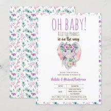 Oh Baby A Little Peanut Elephant Boho Floral Chic