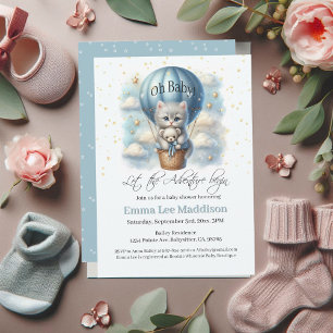 Oh Baby Adventure Kitten in Hot Air Ballon Einladung