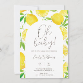 Oh Baby All in One Spring Lemon Baby Shower Einladung