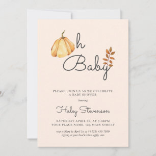 Oh Baby Aquarell-Kürbis Herbst Rustikale Babyparty Einladung
