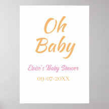 OH BABY BABY BABYPARTY ORANGE LILA EINFACH MINIMAL