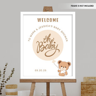 Oh Baby - Baby Dusche Willkommenspender - Ballon Poster