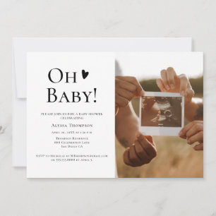 Oh Baby Baby Shower benutzerdefiniertes Ultraschal Einladung