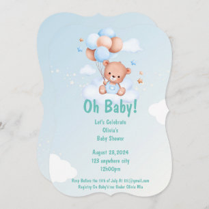 OH BABY BABY SHOWER EINLADUNG FÜR JUNGEN