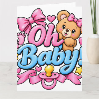 Oh Baby! Baby Shower Feier Design Dankeskarte